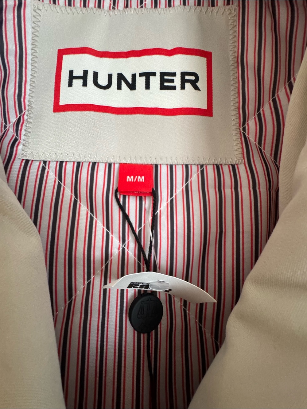 NEW Hunter Sophia Sleeve Stripe Trench Coat in Vanilla - Picture 8 of 11